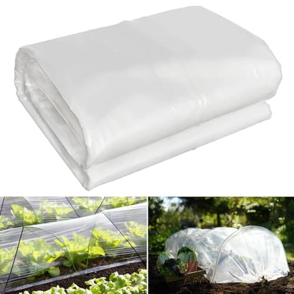 12 x 25 FT Lightweight Clear Plastic Sheeting, 2.4 Mil Poly Film - size: 12x25 FT