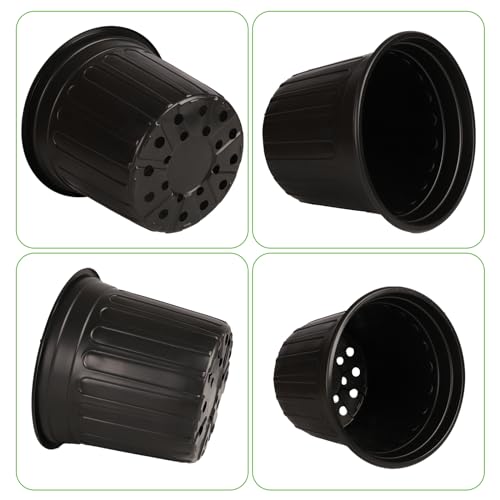 24 Pack 3 Gallon Nursery Pots Thickened Soft Black Plastic Plant Pots - size: 3Gallon(24pack)