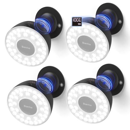 Barrina OG03C Rechargeable Puck Grow Light, 5200mAh, 5000K, 4 Packs, Black - color: Black, size: 4 Packs