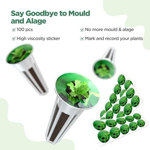 LETPOT 200 Pcs Seed Pod Kits, Replacement Root Growth Sponges Seed Pods, Seed Starter Sponges Kit for Hydroponic Indoor Garden System with 100 Sponges, 100 Stickers - size: 200 PCS