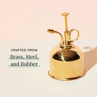 Modern Sprout Plant Mister - 8 oz Indoor Watering Can & Sprayer - Brass - color: Gold