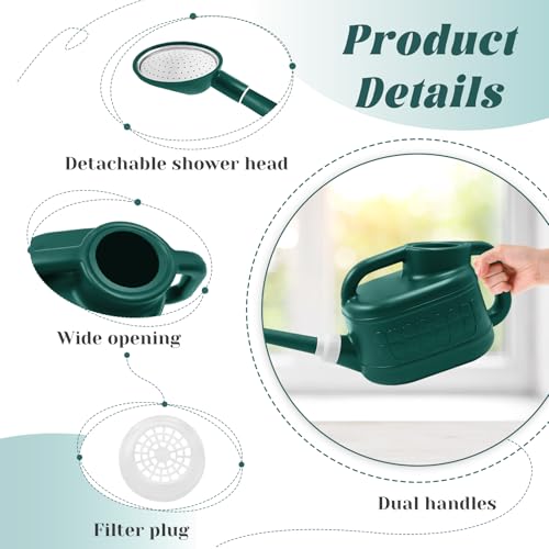 1 Gallon Watering Can, Outdoor Watering Can, Long Spout Water Can - color: Alpine Green, size: 1 Gallon