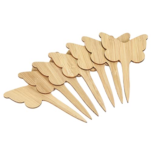 PATIKIL Plant Labels, 40Pcs Bamboo Butterfly Shape Marker Tags for Outdoor Indoor Garden