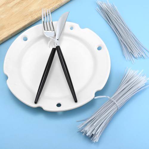 200 Pcs Clear Twist Ties, 6 Inch Plastic Metal Wire Twisty Tie