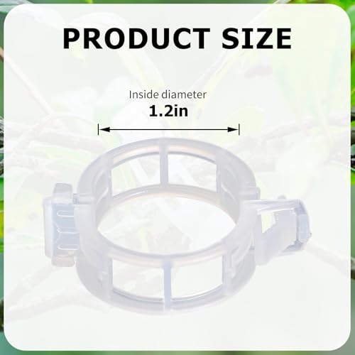 400PCS Plant Support Clips, White Plastic Garden Clips for Tomato Cucumber Flower Squash Vine, 1.2' Inner Diameter - color: White 400pcs
