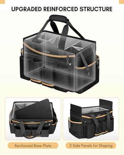 Ytonet Extra Large Cleaning Bag, Cleaning Caddy Supplies Organizer, Black - color: Black