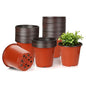 40 PCS Plant Nursery Pots 6 Inch Plant Seedling Pots with Drainage Holes Plastic Plant Flower Pot Small Plastic Seed Starting Pot Starter Containers Office Home Indoor Outdoor - color: Red-6 Inch-40pcs