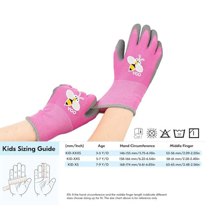 Vgo... 1-Pair Age 5-7 Kids Gardening Gloves, Children Yard Work Gloves, Soft Safety Rubber Gloves (XXS, Purple, KID-RB6013) - color: 1 Pair - Purple, size: XXS Age 5-7 (Pack of 1)