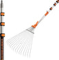 4-12 ft Telescoping Roof Rake for Leaves and Pines (20 ft Reach) - size: 12 Feet