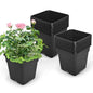 HOSTIC 3 Gallon Square Nursery Pots Flexible Plastic Pots for Plants Gallon Pot with Drainage Holes 10 Pcs - color: Black, size: 3 Gallon-10Pcs