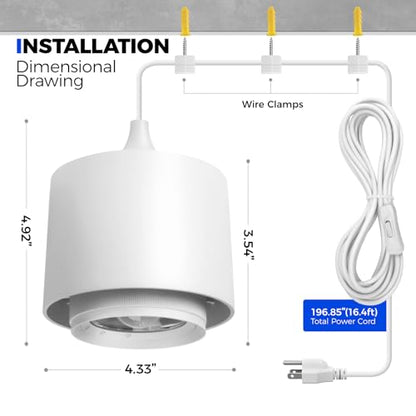 Barrina TR40 Hanging Plant Lights for Indoor Plant, 40W 5000K Full Spectrum - color: 5000K-White