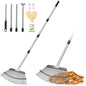 Adjustable Leaf Rake, Lightweight 18" Wide Garden Rake, 62" Long Handle