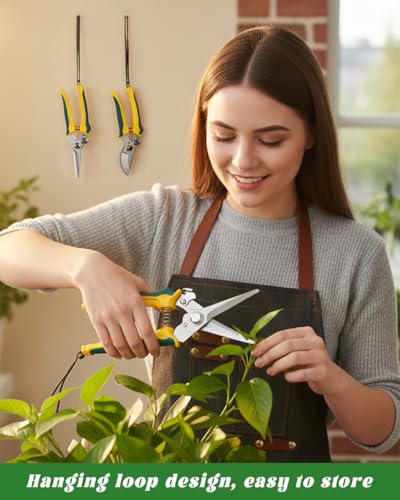 EWPJDK 3 Pack Garden Pruning Shears Scissors Clippers (Yellow) - style: Anvil