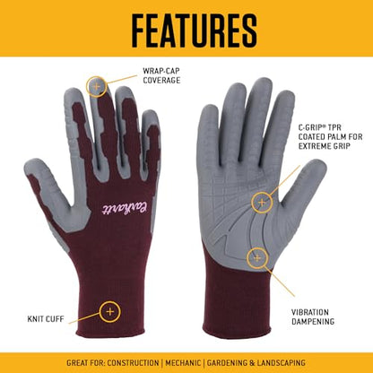 Carhartt Women's C-grip Glove - color: Gray, size: Medium (Pack of 1)