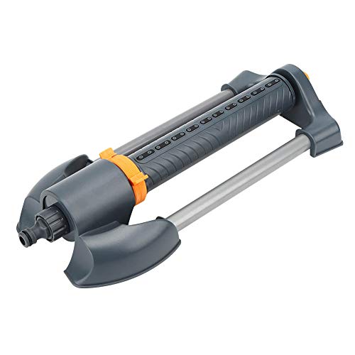 20‑Hole Garden Sprinkler Metal Base Lawn Rotating Oscillating Sprinkler Adjustable Spray Angle