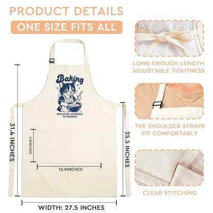 Sourdough Apron Gifts for Bakers, Adjustable Apron, Gifts for Bread Bakers, Perfect for Baking Cooking - color: Funny Cat-3