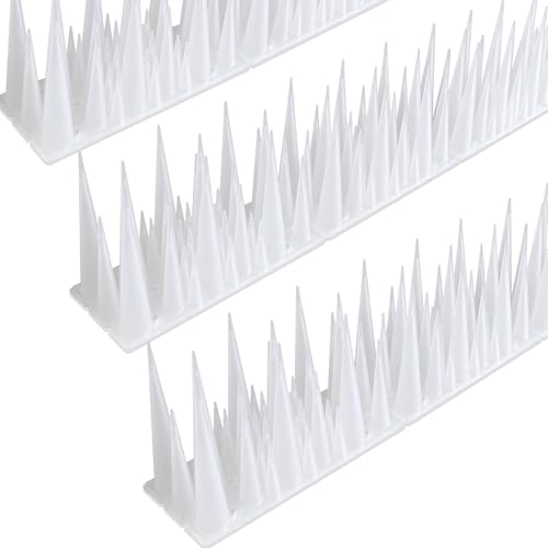 Bird Spikes, 2.4m Tall Bird Spikes, 6 Pack Plastic Anti Pigeon Spikes for Outside, Fence Spikes to Protect Against Woodpecker, Pigeon, Raccoon (Clear) - size: 7.88Feet