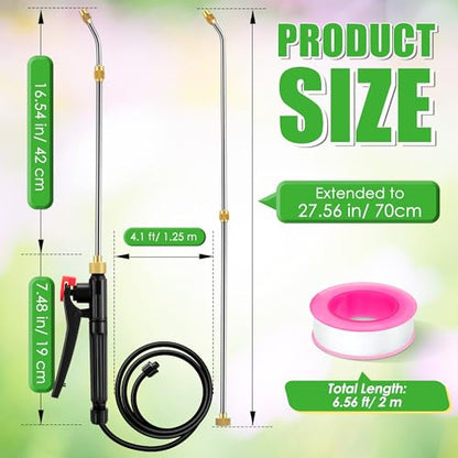 Enhon Extendable Sprayer Wand with Adjustable Nozzle, Filter & PVC Hose - size: 16.54 In