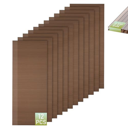 Bezseller 12 Pcs 5'x2' Polycarbonate Greenhouse Panels, Brown - color: Brown, size: 0.32"丨12 Pcs