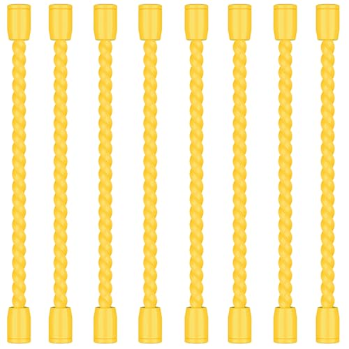 8PCS 4 Inch Silicone Cable Ties, Reusable Bendable Rubber Twist Ties - color: Yellow, size: 4in(8pcs)