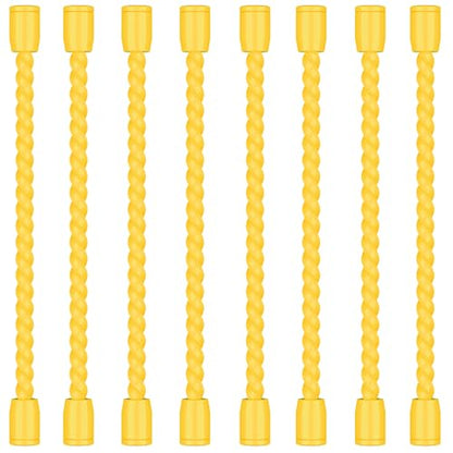 8PCS 4 Inch Silicone Cable Ties, Reusable Bendable Rubber Twist Ties - color: Yellow, size: 4in(8pcs)