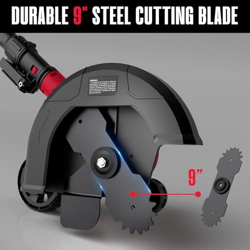 Brushless Lawn Edger Compatible with Milwaukee 18v Battery, Electric Cordless Edger/Trencher (Tool ONLY) 9’’ Blade, 3 Position Adjustable Depth, 180°Handle, Lightweight with Rear Wheel for Landscaping