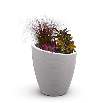 Mayne Modesto Polyethylene Resin 30" Round Planter in White - color: White, size: 30 Inch