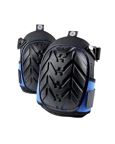 GE Pro Knee Pads Heavy-Duty - Gel Core PVC Cap Adjustable Work Flooring