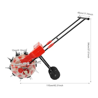 Garden Seeder, Hand-Push Metal Precision Lawn & Garden Spreaders Row Planter Corn Planter Seeder for Soy Peanut Corn Cotton 10 Nozzles, Planting Depth 2.6-3.5in