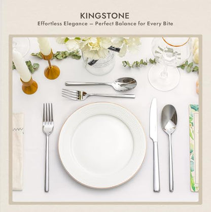KINGSTONE 8 Piece Dinner Forks Set, Stainless Steel Forks - size: 8-Piece, style: Dinner Forks