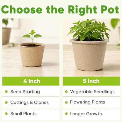 20 Pack 5 Inch Biodegradable Nursery Peat Pots