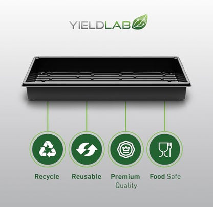 10x20 Inch Black Plastic 50 Pack Plant Propagation Tray No Holes - color: Black, size: 50-Pack