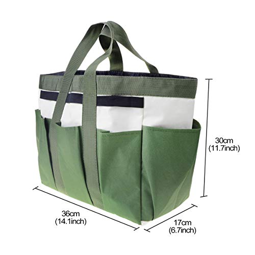 Garden Tool Bag with Pockets Canvas Heavy-duty Large Garden Plant Tool Organizer Bag Carrier Gardening Storage Tote
