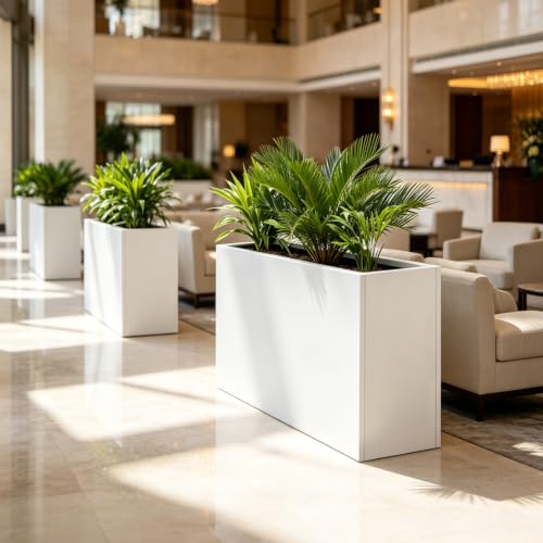 Metal Rectangular Planter Box 24" L x 10" W x 24" H White Metal Planter Box - color: White, size: 24*10*24
