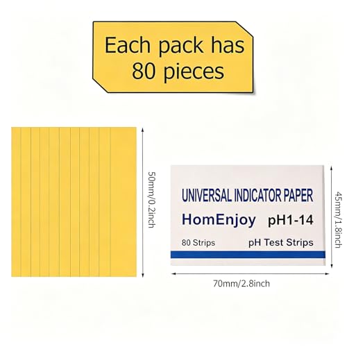 20 Pack pH Test Strips, 1600 Strips pH 1-14 Universal Litmus Paper