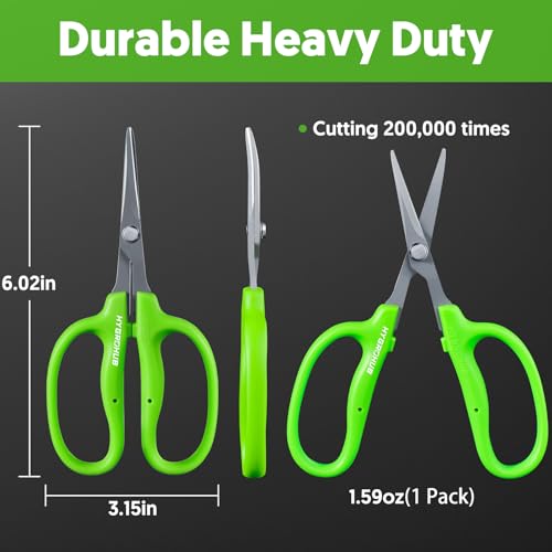 Garden Scissors, 2 PCS, Straight Blade + Curved Blade, 6-in, Easy to Clean - style: Curved 1pcs + Straight 1pcs