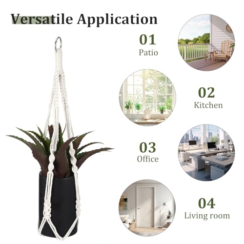 2Pcs 23" Short Macrame Plant Hanger, Short Macrame Plant Hangers