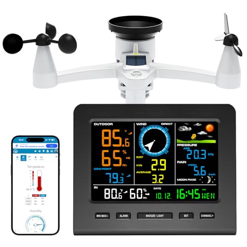 Urageuxy WiFi Weather Station Wireless Indoor Outdoor Sensor