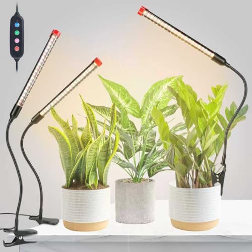 3Pack Full Spectrum Clip Grow Lights for Indoor Plants - size: Clip-1Head-9W(3Pack)