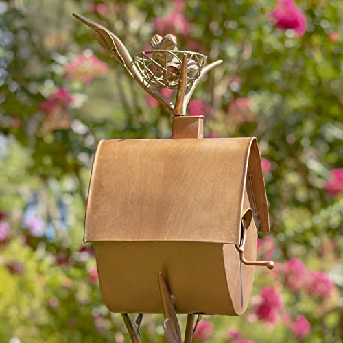 Large Copper Colored Birdhouse Garden Stakes (Oval Shape)