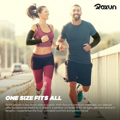 ROXUN Arm Sleeves Cooling UV Sun Protection Sport Compression for Men Women - color: 2 Black+dark Gray+light Gray