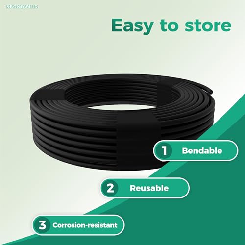 50Ft 1/4 Inch Soft PVC Drip Irrigation Tubing, for Low Pressure System - size: 50FT