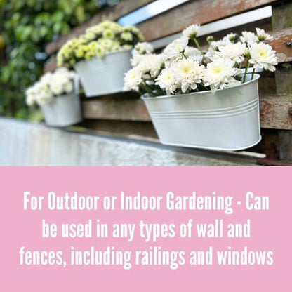 LaLaGreen Metal Rail Planter (11.2 in, 10 Pack) White Strawberry Flower Pot - size: 11.2" (28 cm) x 10 Pack