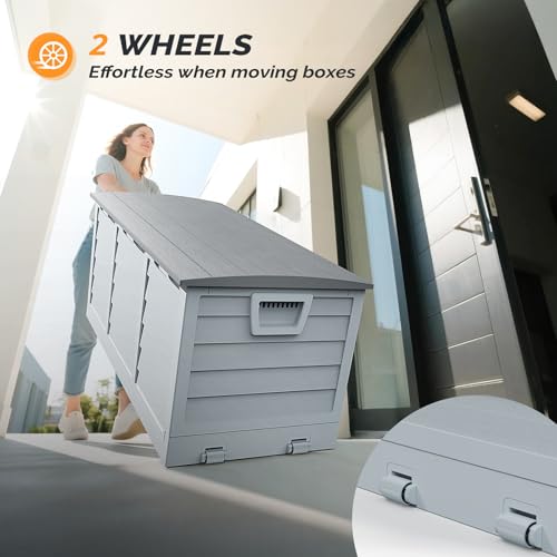 VINGLI 75 Gallon collapsible Outdoor Storage Box - color: Grey