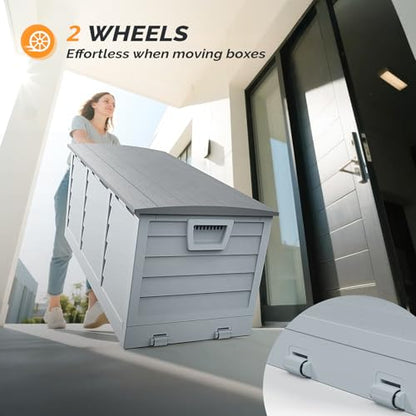 VINGLI 75 Gallon collapsible Outdoor Storage Box - color: Grey