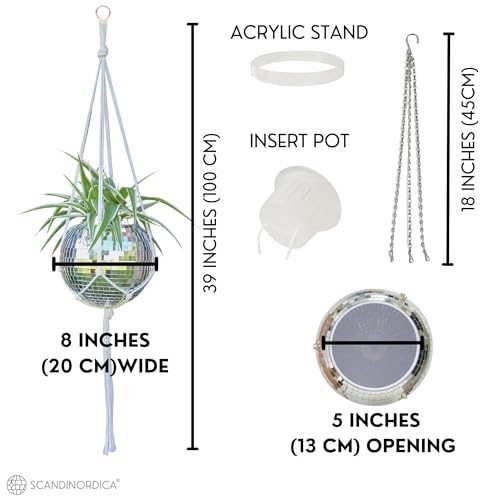 SCANDINORDICA Disco Ball Planter, Value Package, 8-inch Silver - size: 8" Silver