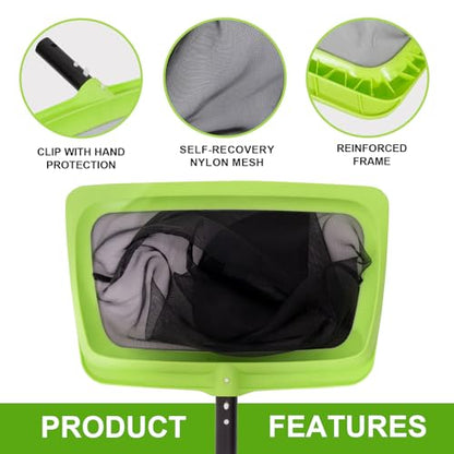 Sepetrel Swimming Pool Leaf Skimmer Net,Fine Nylon Mesh & Reinforced Frame Deep Rake Net,Cleaning Supplies and Accessories, (Pole Not Included) - size: Rake(No Pole)
