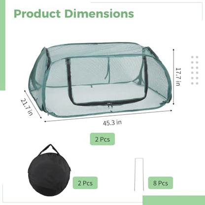 2 Pack Garden Covers for Raised Beds, Pop Up Mesh Plant Covers for Outdoors