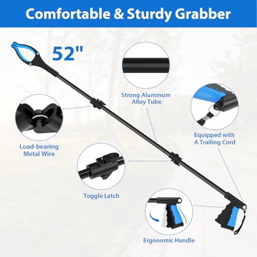 52 Inch Extra Long Grabber Reacher Tool, 2 Pack for Seniors - size: Foldable 52" (2-Pack)