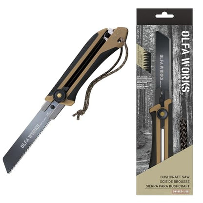 OLFA WORKS Serrated Knife (OW-BCS-1/SB) - Ratchet Lock Handle, Sand - color: Sand